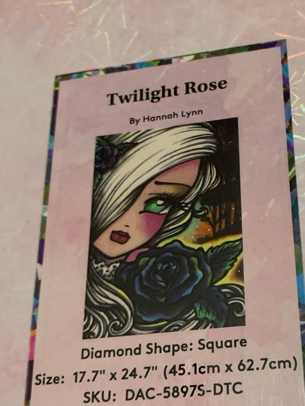 Diamond Art Club Hannah Lynn Twilight Rose FREE DIAMOND PAINTING TRAY