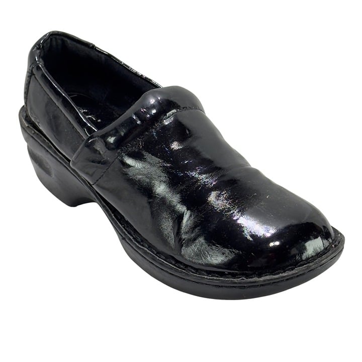 BOC Born Concept Black Faux Patent Leather Clogs Size 10