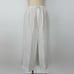 Caroline Rose Linen Wide-Leg Ankle Pants White Semi-Sheer Made in USA Size L