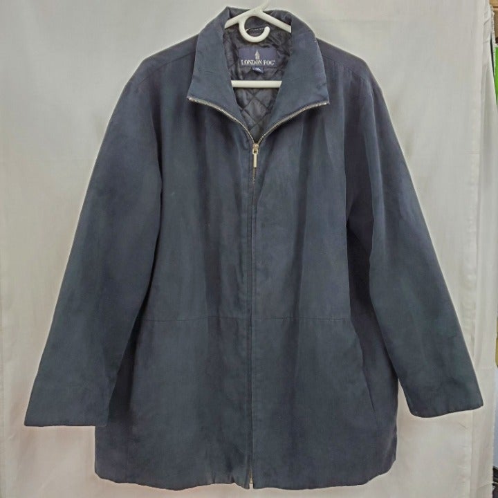 London Fog All Weather Suede Black Jacke