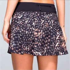 LULULEMON Star Crush Pace Rival Skirt Skort Size 4 Black Geo Running Activewear
