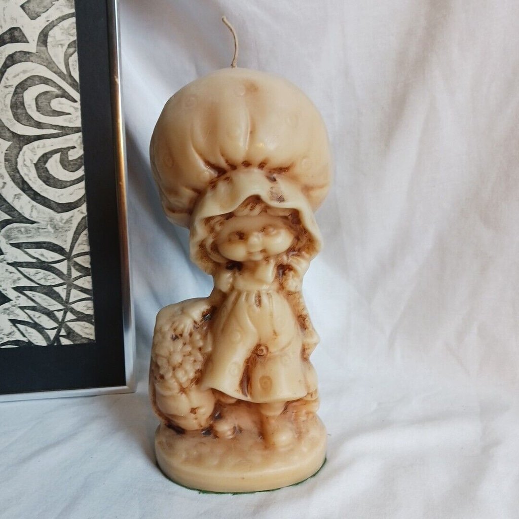 Vintage Holly Hobbie / Strawberry Shortcake Candle 70’s Kitschy Hippie Hippy