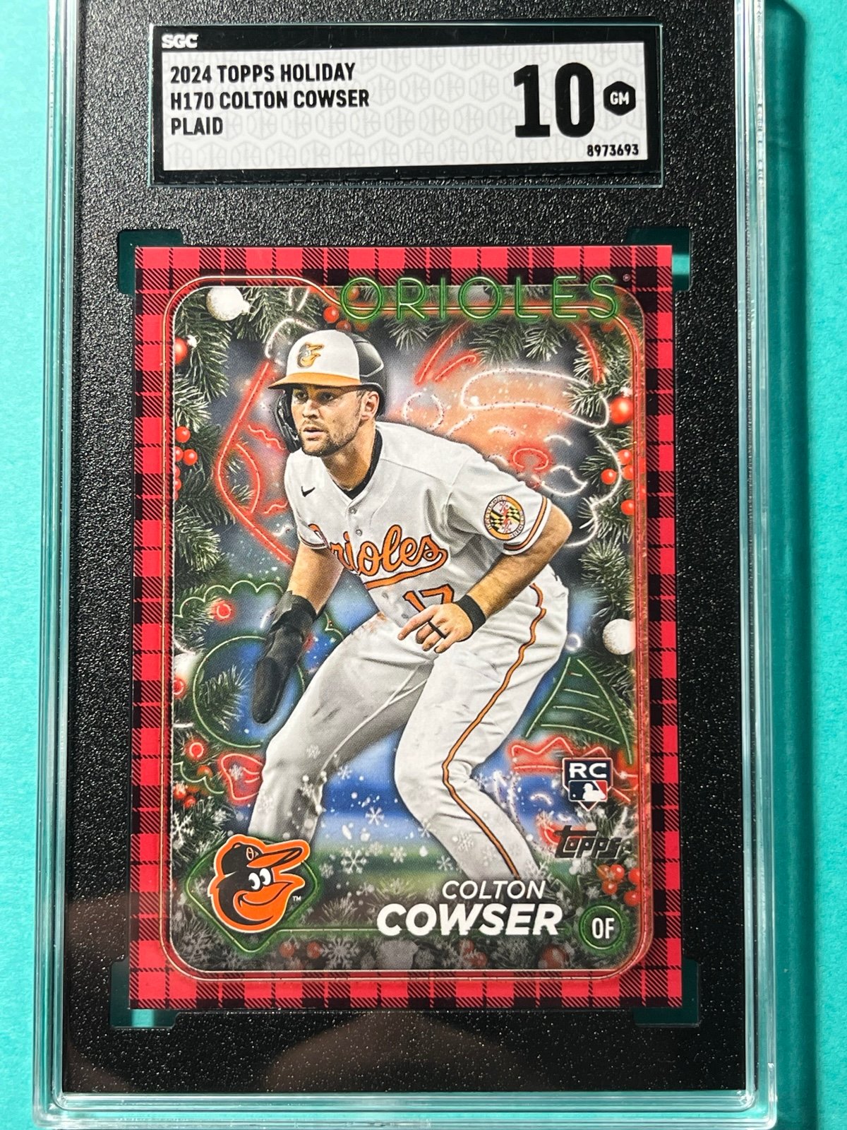 SGC 10 Colton Cowser 2024 Topps Holiday Advent Calendar Exclusive Plaid rookie