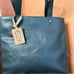 Hunter Short Original Rubber Tote Bag Square Monogram Medium Teal Blue Gray