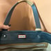 Hunter Short Original Rubber Tote Bag Square Monogram Medium Teal Blue Gray