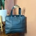 Hunter Short Original Rubber Tote Bag Square Monogram Medium Teal Blue Gray