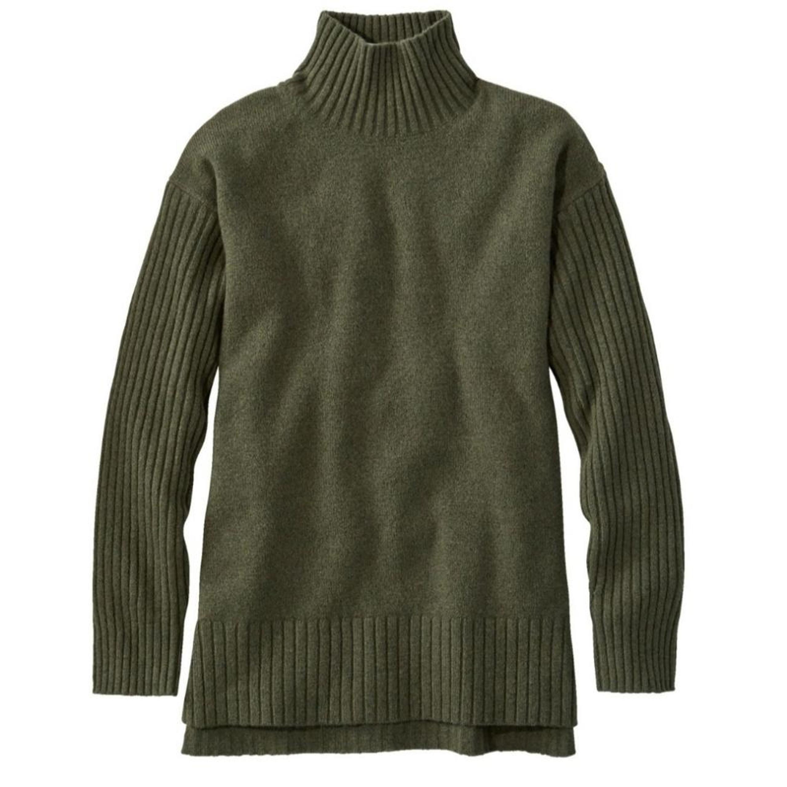 L.L.Bean Womens medium Essential Wool Blend Casual Turtleneck Sweater Moss Green