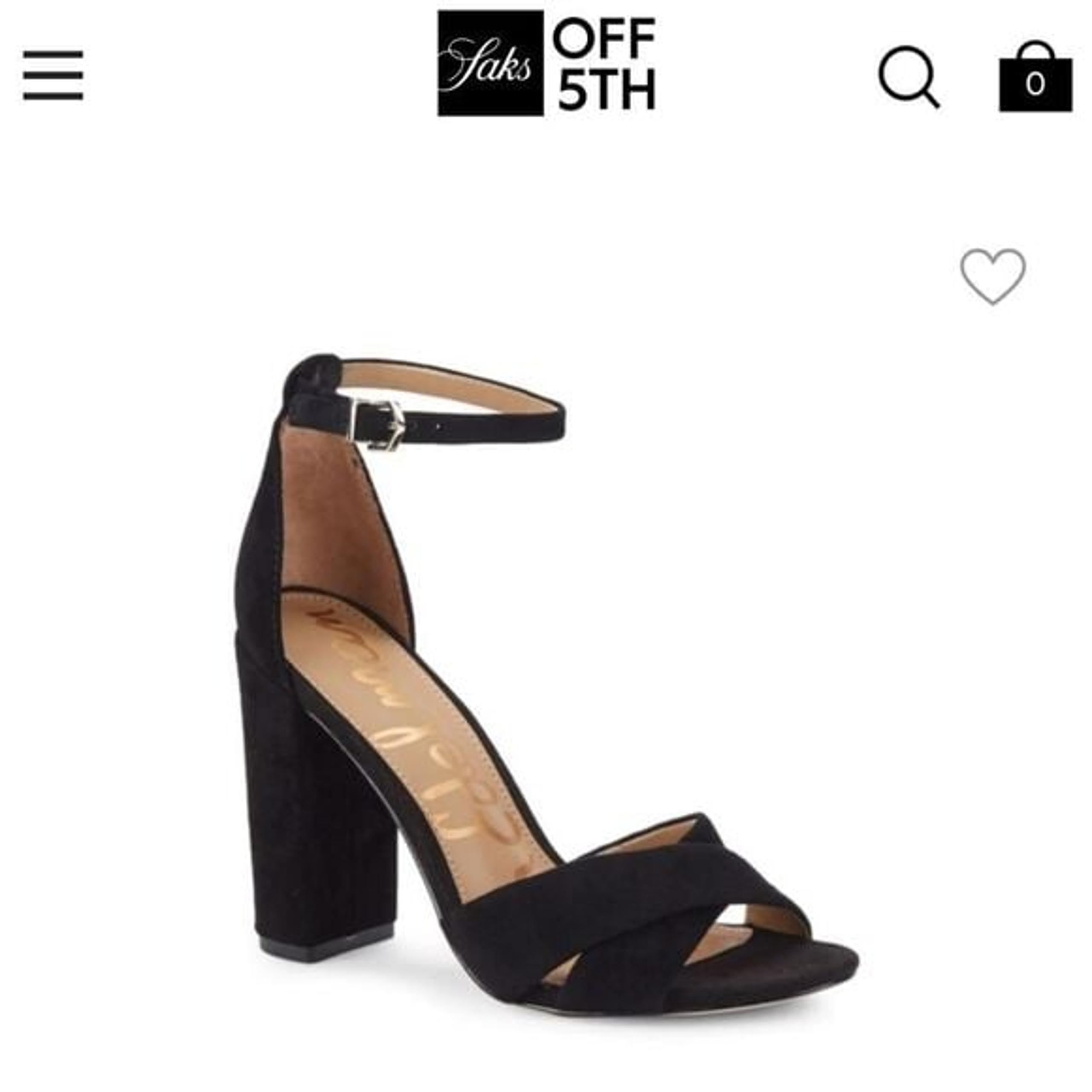 NWOT Sam Edelman Yancy Ankle Strap Block Sandal Heels, Black Suede, Size 9 $12