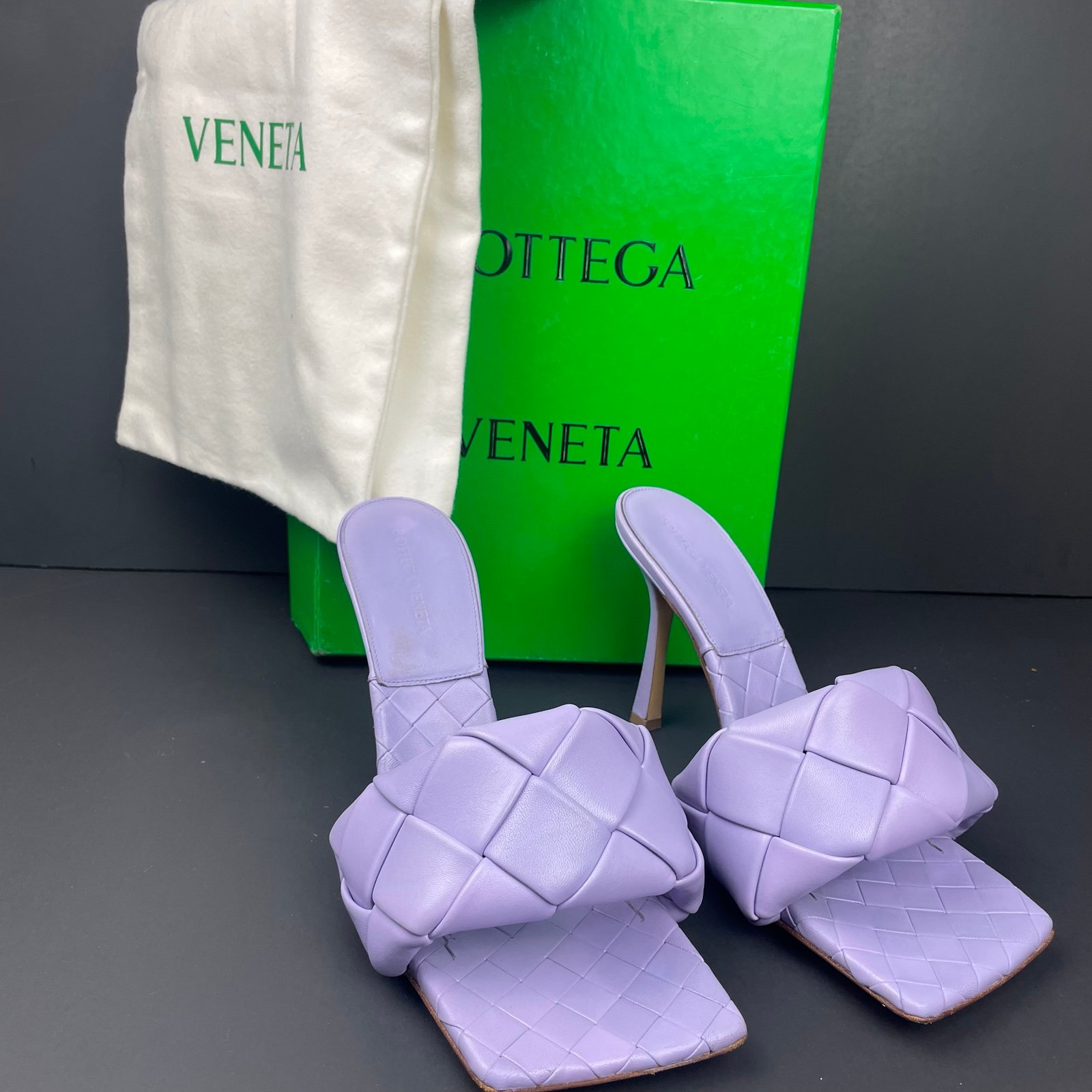 Bottega Veneta Nappa Maxi Intrecciato Lido Mule Wisteria Size 40.5