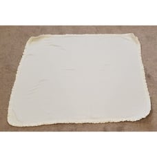 Vintage Beacon Cream Colored Blanket with Silky Ruffled Edging See Description