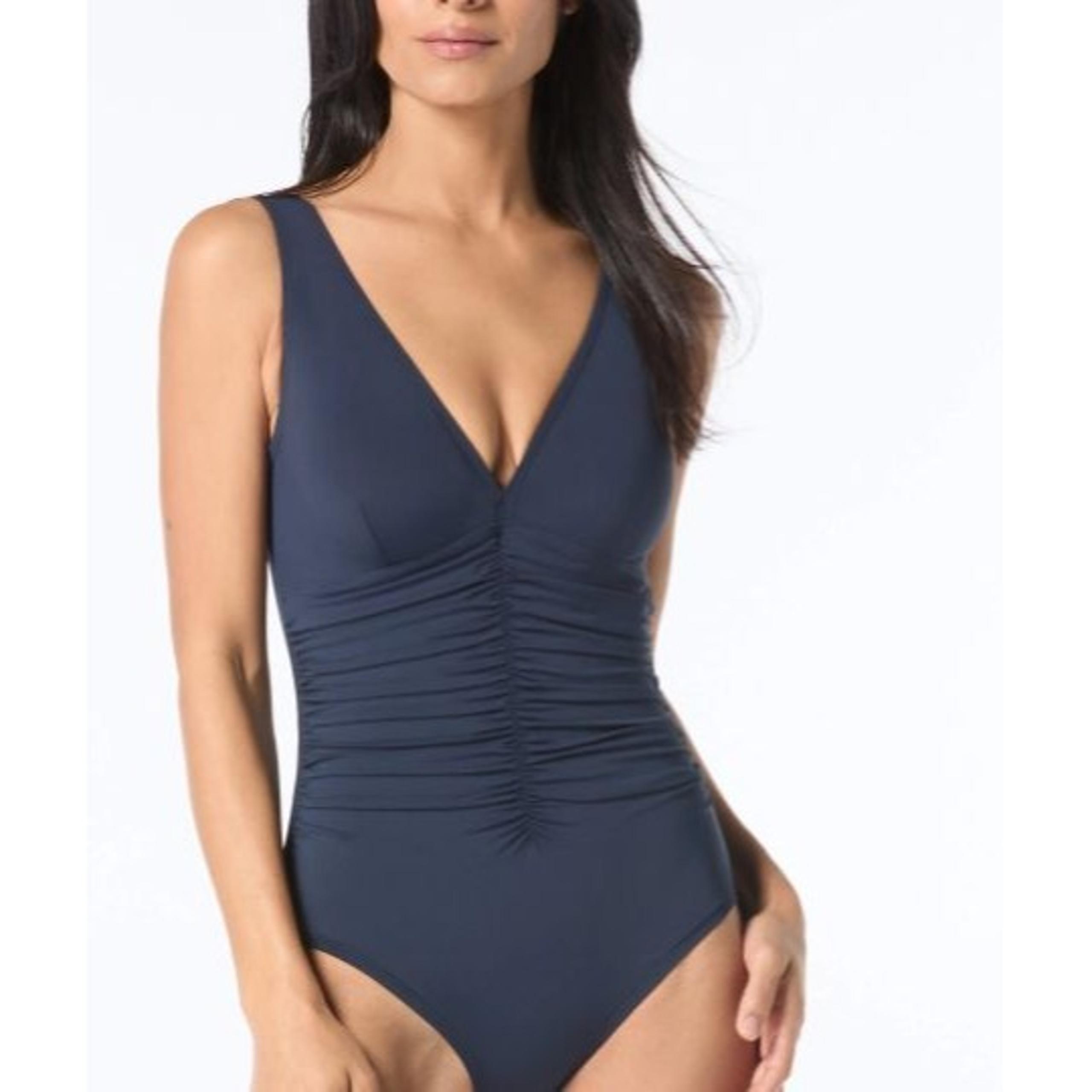 Coco Reef Navy Underwire Shapemaker Ruched Swimsuit NWT Size 8