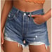 LEVIS Blue Distressed Button Fly Denim Cut Off Shorts Women's 32 Levi's 501