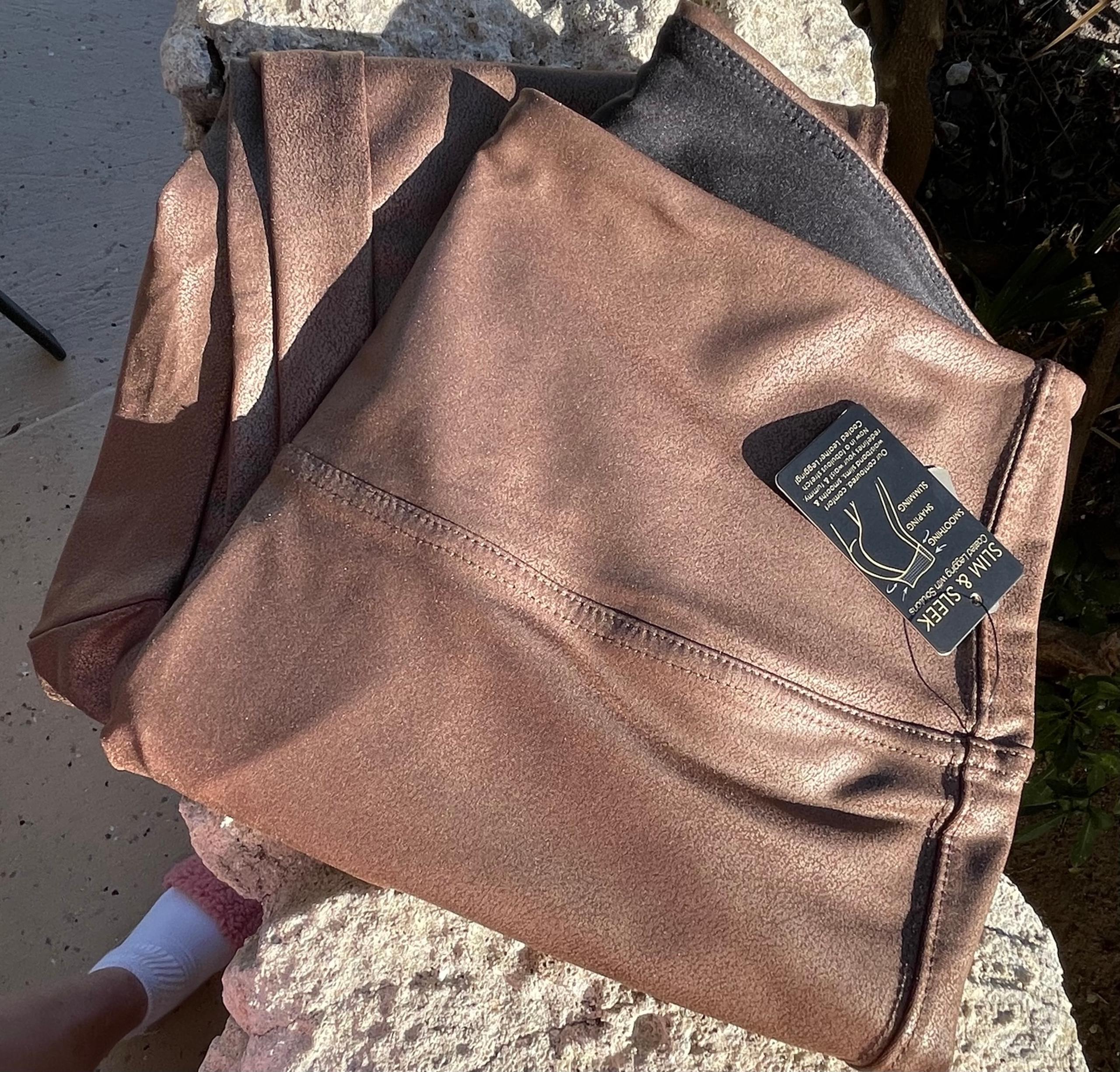 DG2 Diane Gilman Bronze Metallic Leggings