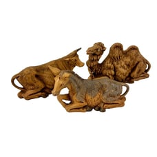 Fontenini Depose Italy Lot of Three Animals Bovine Camel & Donkey Nativity Figur