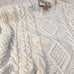 Vintage Crystal-Kobe Cable Knit Sweater L/G Ivory Wool Ramie Blend Crewneck