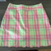 Vintage Lilly Pulitzer Plaid Print Scalloped Hem Skort