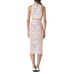 Mara Hoffman High Neck Orange Abstract Print Bodycon Cut Out Midi Dress size XS