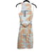 Mara Hoffman High Neck Orange Abstract Print Bodycon Cut Out Midi Dress size XS