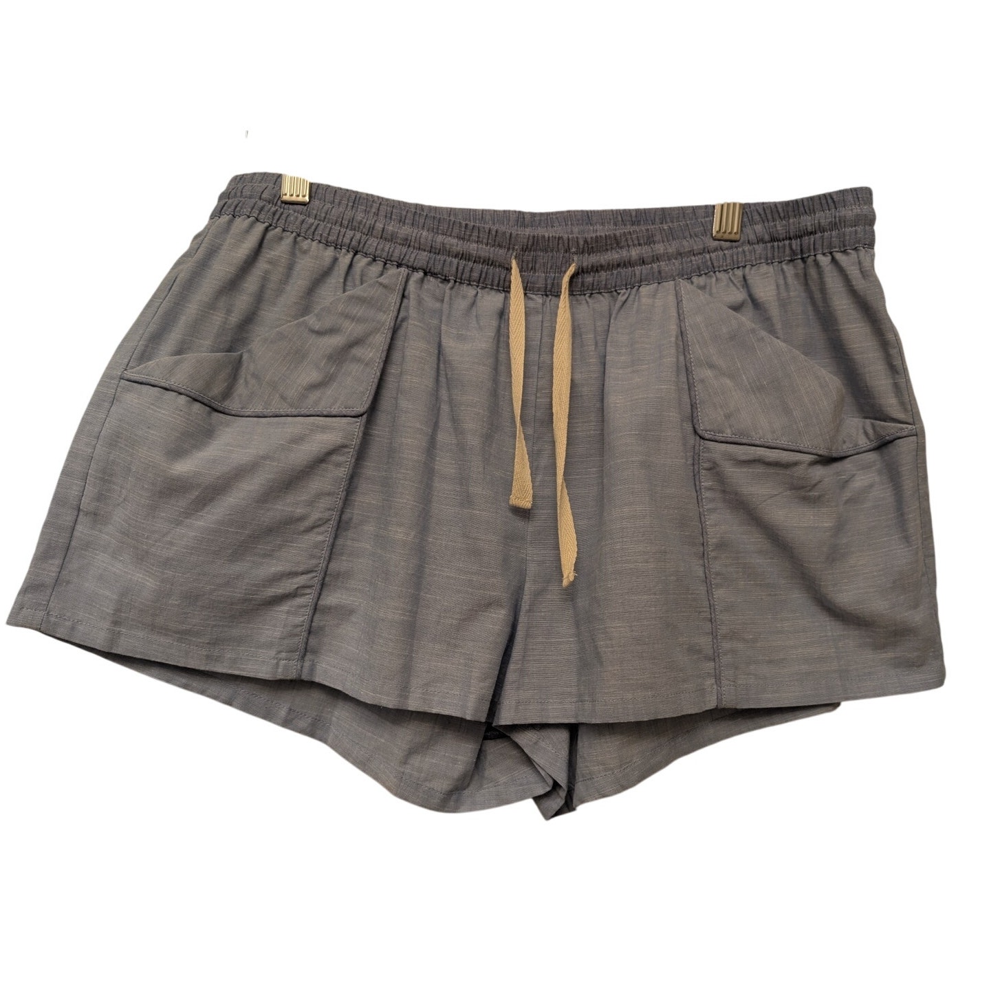 Skin Sleeping Short Shorts Heather Stone Gray Womens Size L Drawstring Waist