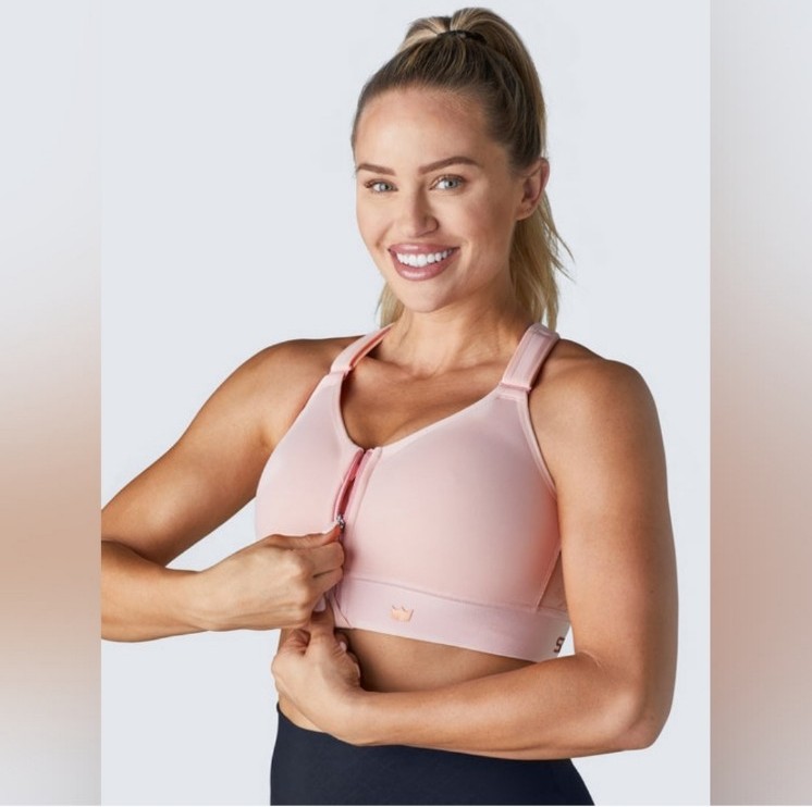NWT Shefit Flex Sports Bra Medium Impact Blush Rose Gold Size 6 Luxe