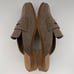 Ana Womens Brown Shadow Flat Slip On Square Toe Ruched Suede Size 8 Mules