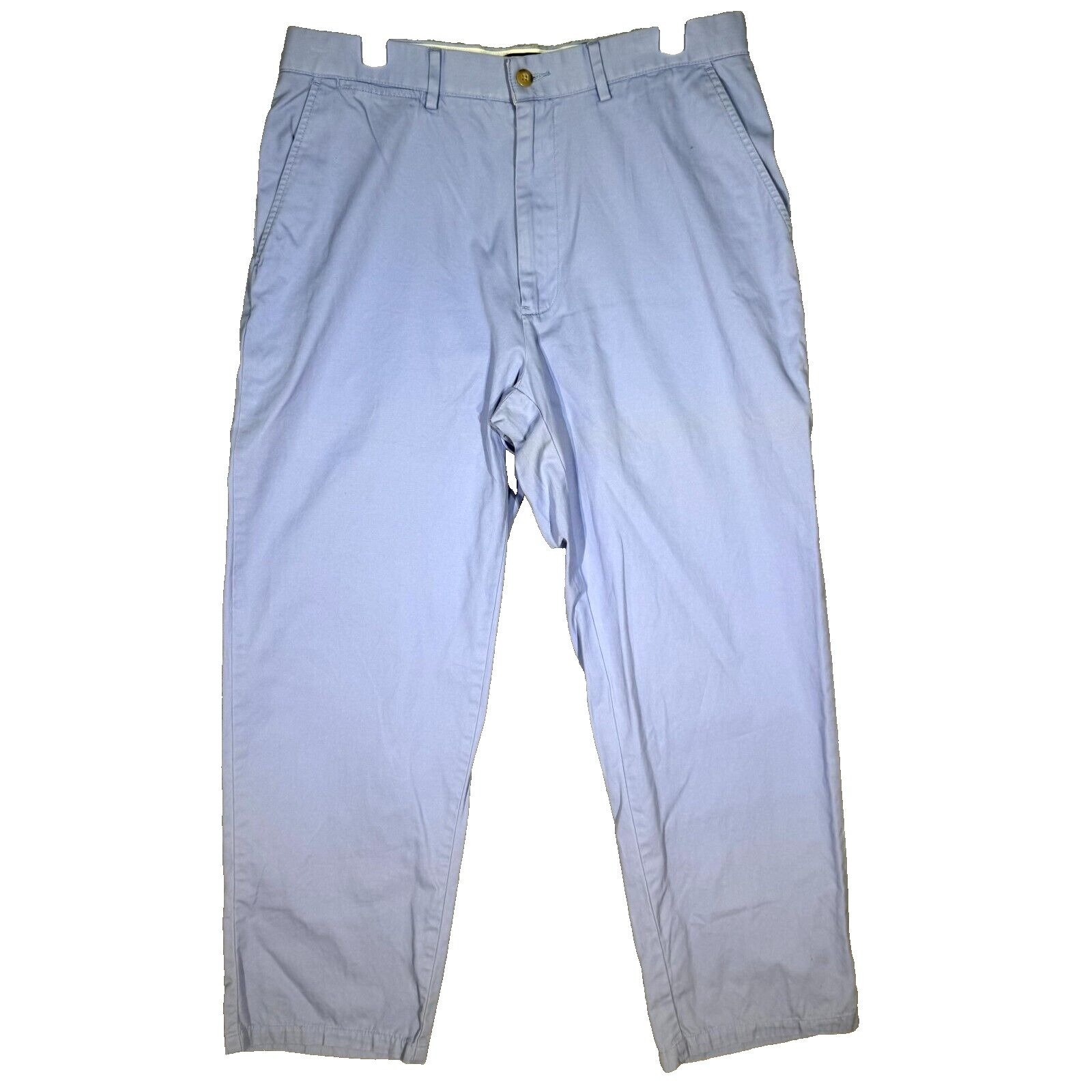 Polo By Ralph Lauren Men's Pants 32 X 30 Blue Cotton Mid-Rise Flat Front M1466