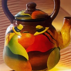 Hand painted tea pot