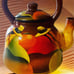 Hand painted tea pot