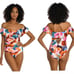 New La Blanca Floral Rhythm Swimsuit Women's 14 Off Shoulder Ruffle One Piece