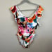 New La Blanca Floral Rhythm Swimsuit Women's 14 Off Shoulder Ruffle One Piece