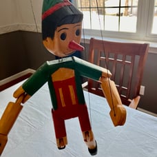 PINOCCHIO string Puppet/ Marionette- 24” wood doll. Vintage looking - handmade