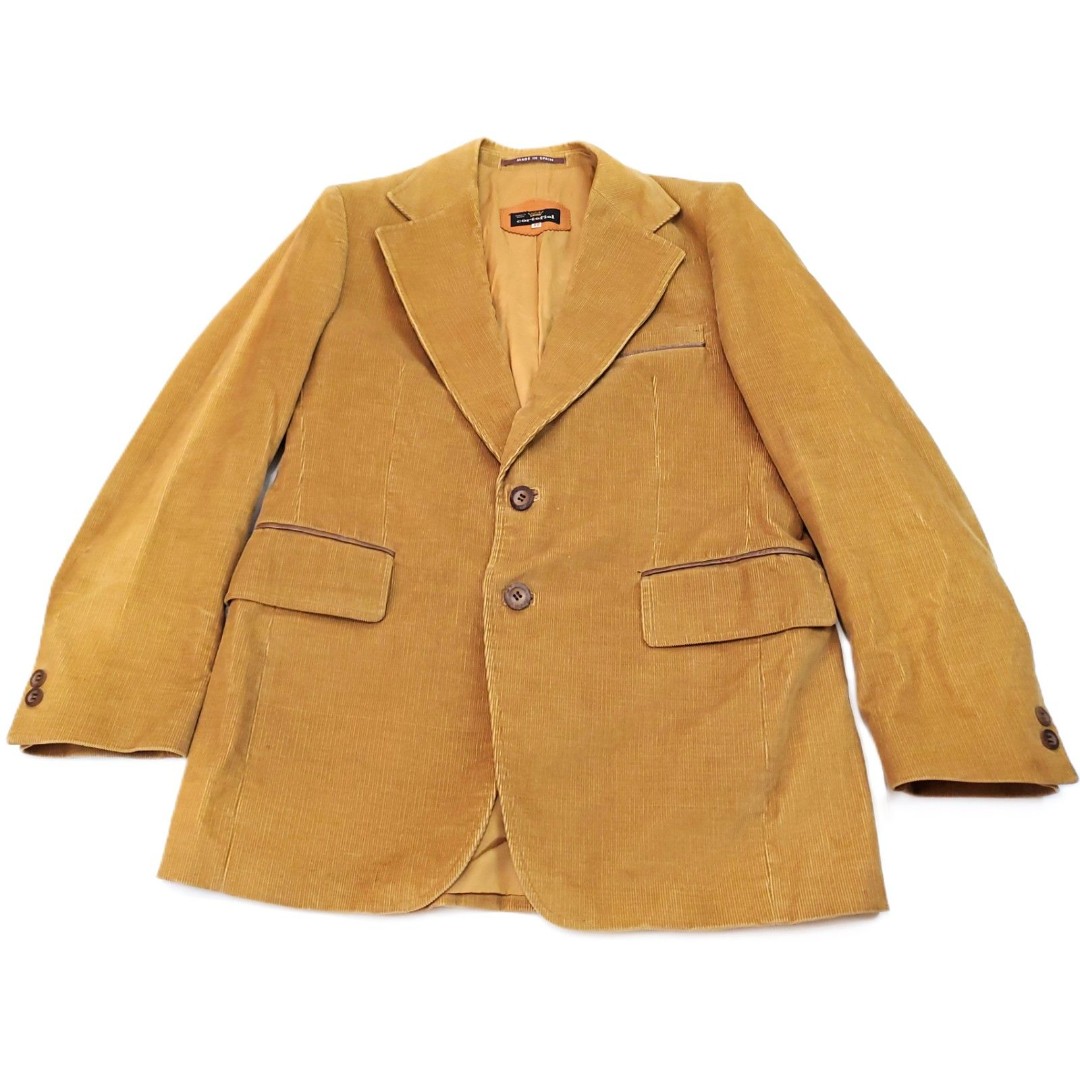 Vintage Cortefiel Spain Men's Leisure Corduroy Suit Coat Jacket Size 42 Brown