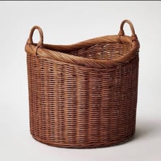 Round Vintage French Tall Wicker Basket - Threshold designed with Studio McGee