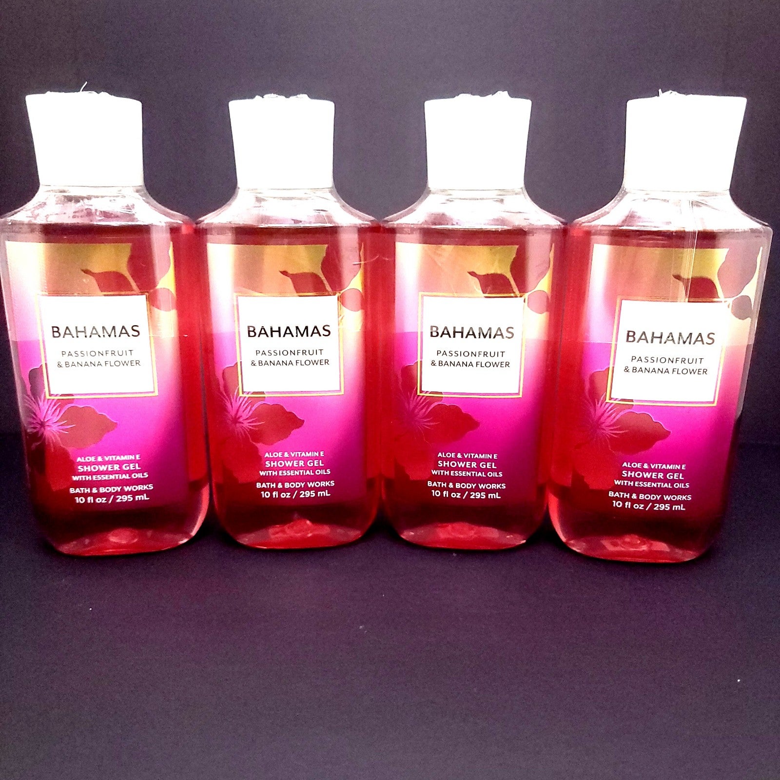 Bahamas Passionfruit and Banana Flower Shower Gel 10oz each bottle 4-pack Bath