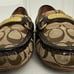 Coach Signature Loafers fabric Patent Leather Tan Brown Felisha Women’s Size 10B