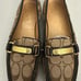 Coach Signature Loafers fabric Patent Leather Tan Brown Felisha Women’s Size 10B