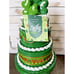 Lucky Lane St Patricks Day SHAMROCK 3-TIER CAKE Green Gold and White