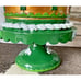 Lucky Lane St Patricks Day SHAMROCK 3-TIER CAKE Green Gold and White