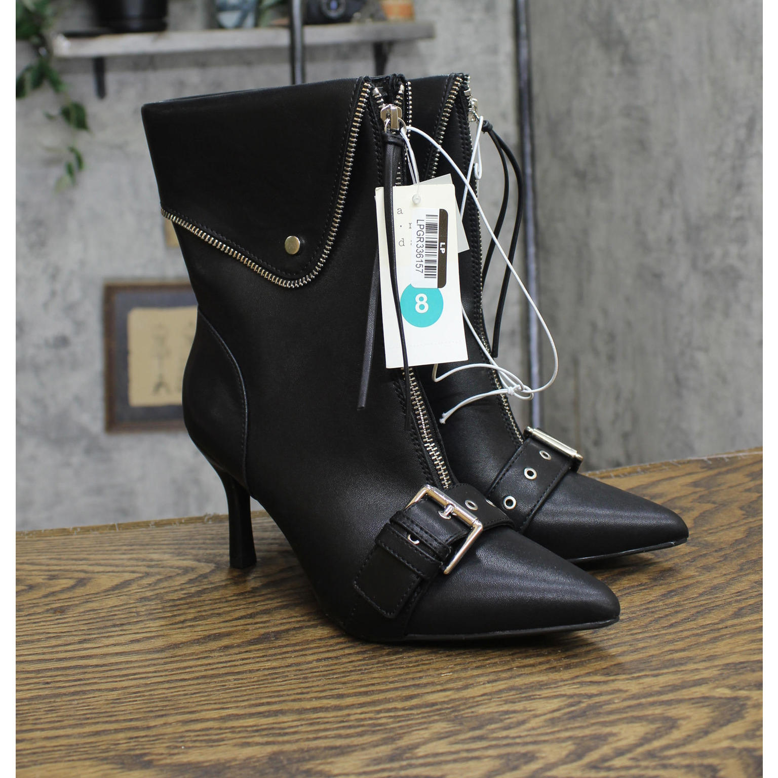 Nwt A New Day Point Toe Moto Ankle Boots 90974111 Black 8m