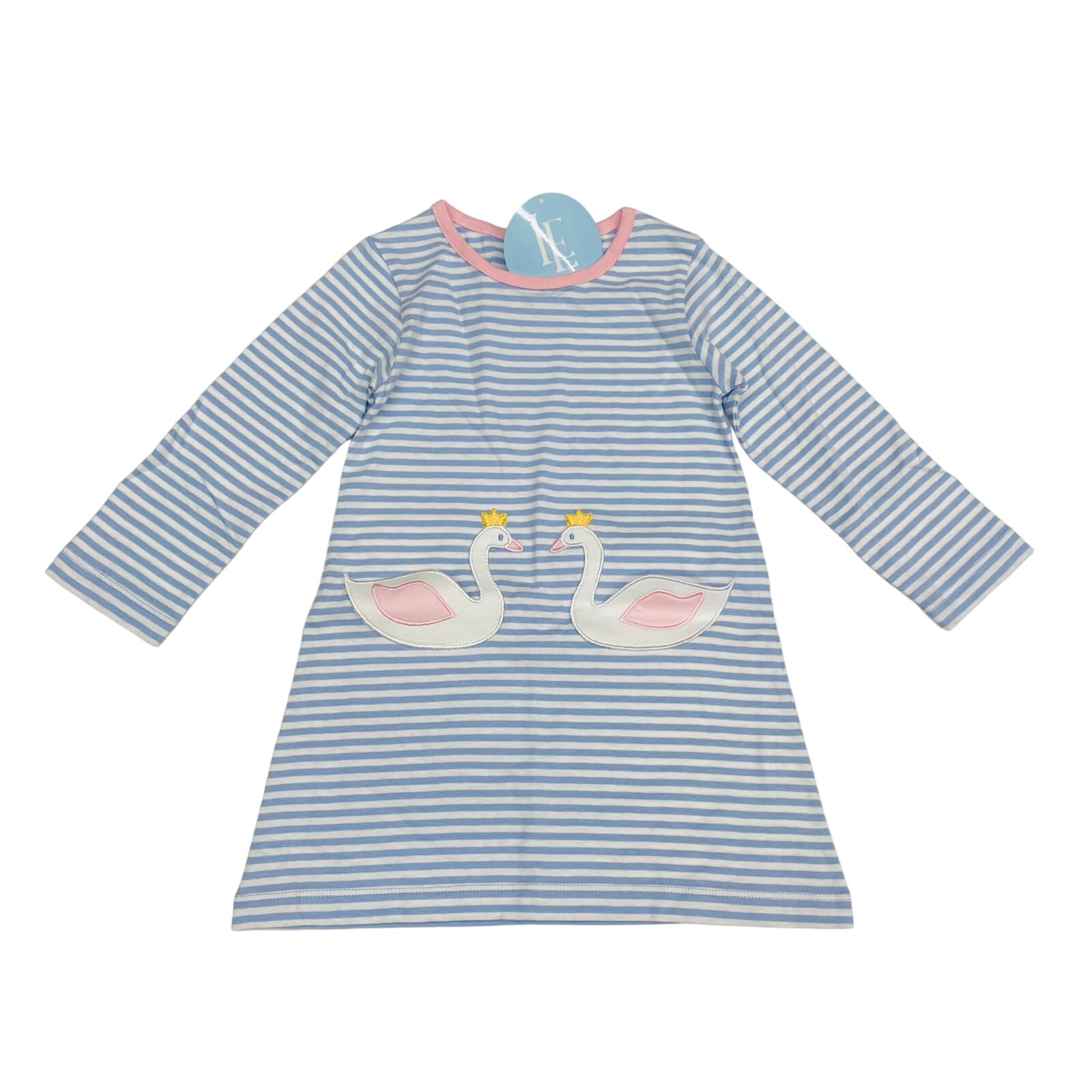 NWT Little English 3T Swan Applique Pocket Dress