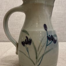 Studio pottery ceramic art pitcher signed by artist.