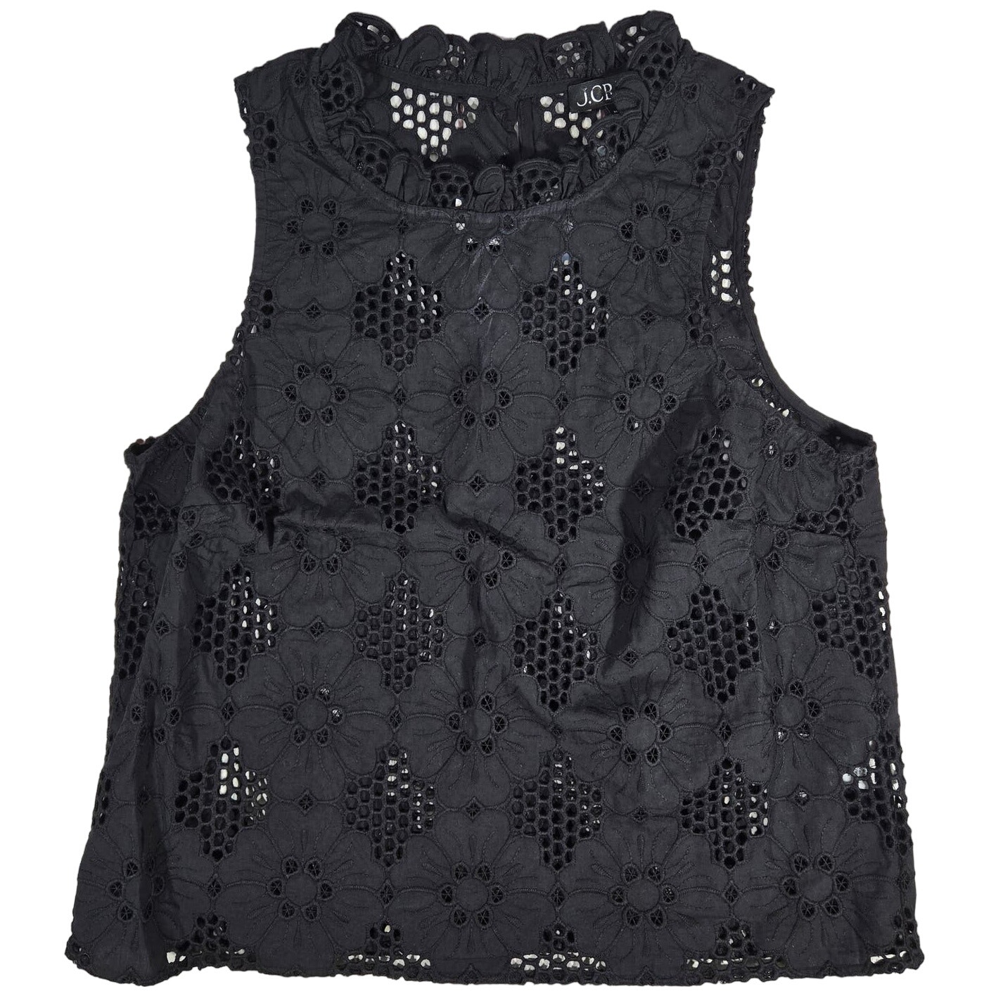 J. Crew Fleur top in eyelet S Black NWT