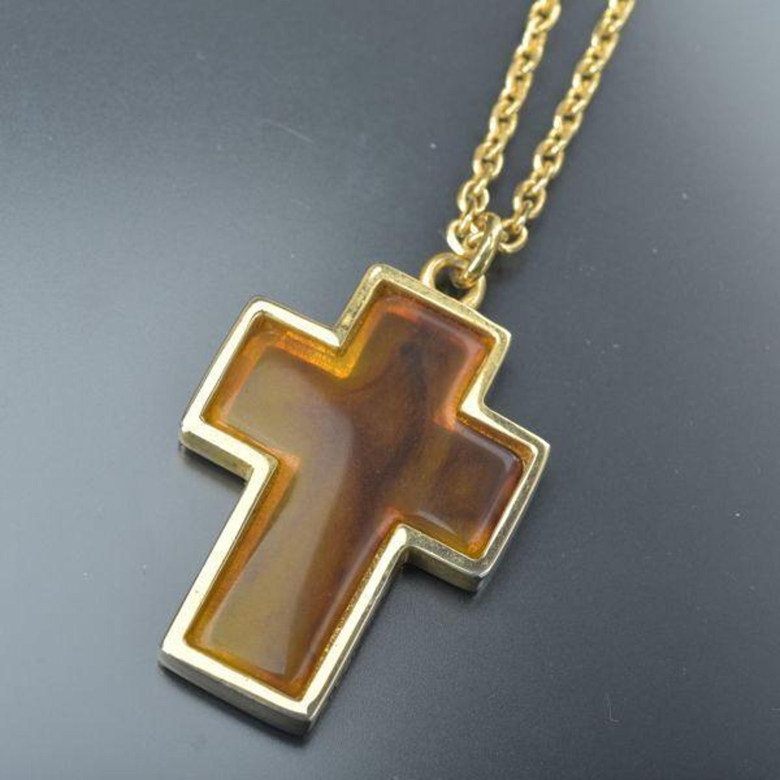 Excellent Condition Givenchy Necklace Gold Women's Cross Logo Brand