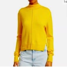 Sea New York Yellow Wool Turtle Neck Size Small