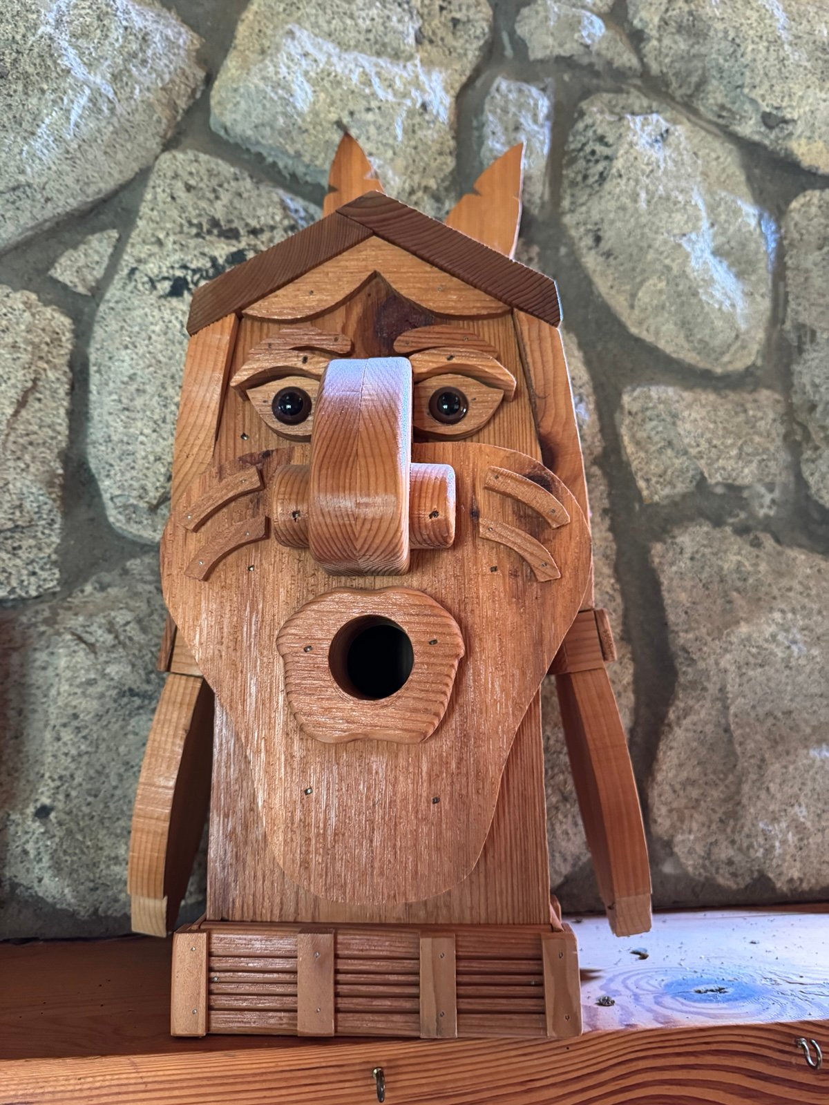 Homemade wooden Indian birdhouse
