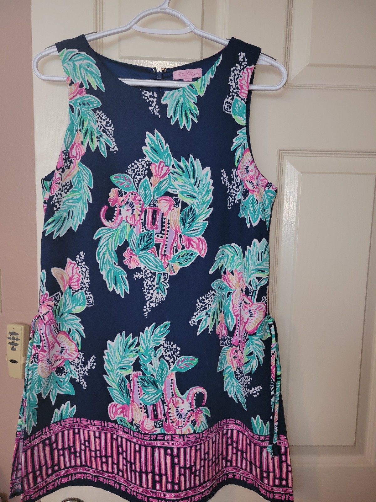 Lilly Pulitzer Womem's Donna Romper Inky Navy Peanut Gallery Engineered Size 6