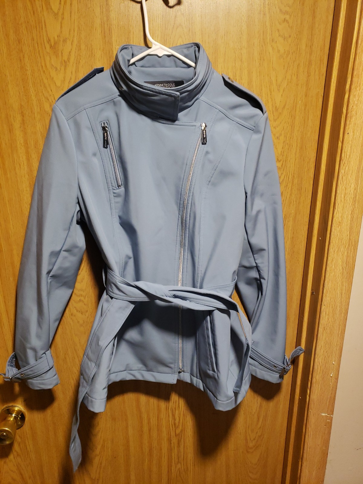 Kenneth Cole Reactions Belted Jacket Women’s Water Resistant Coat Size Large
