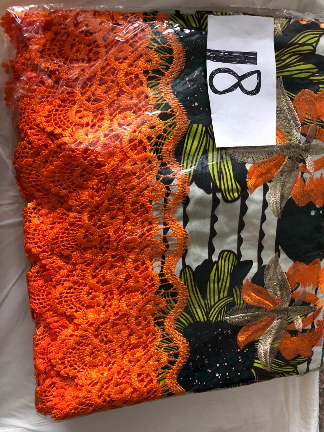 Embroidered wax African 6yards.