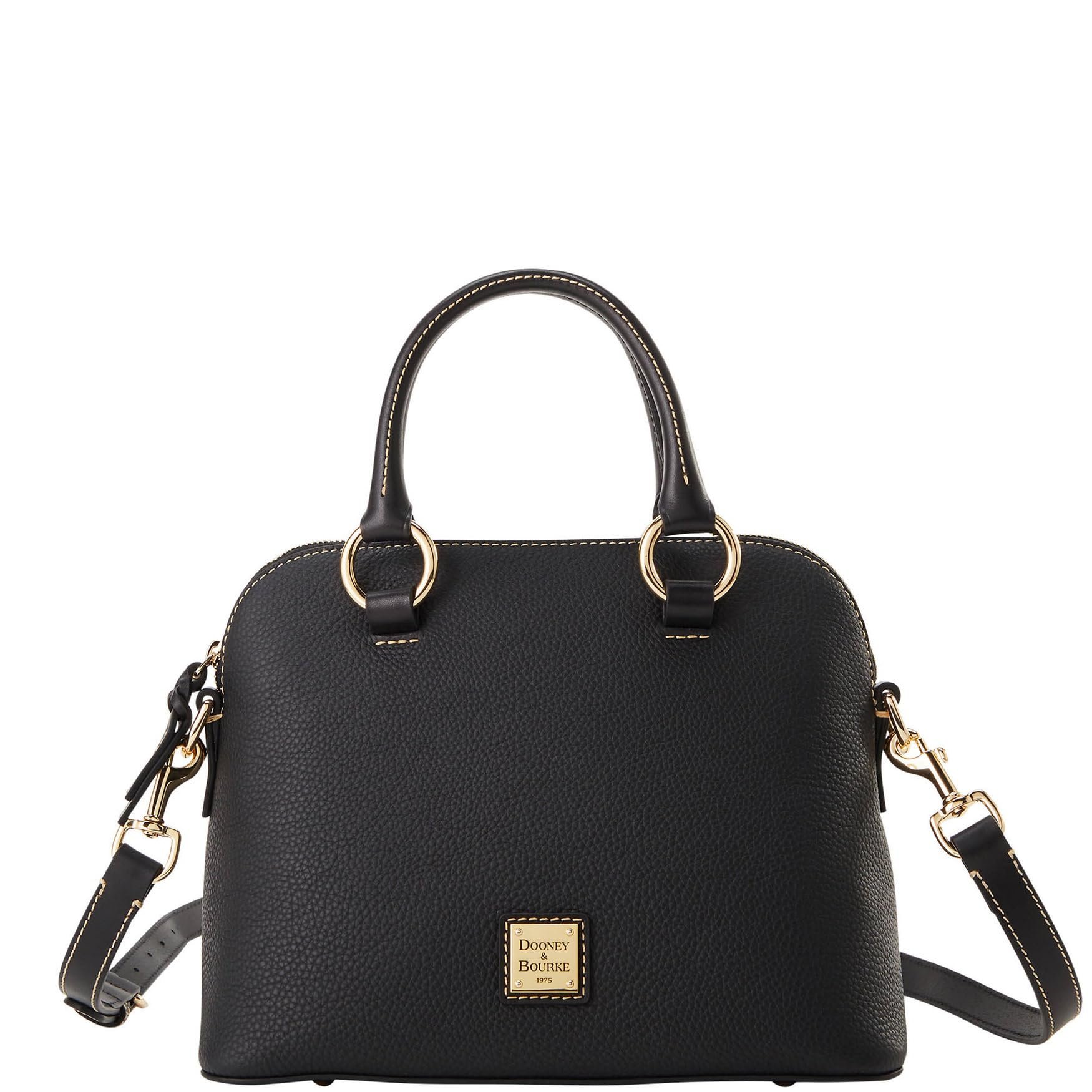 Elegant Handbag, Pebble Grain Domed Satchel