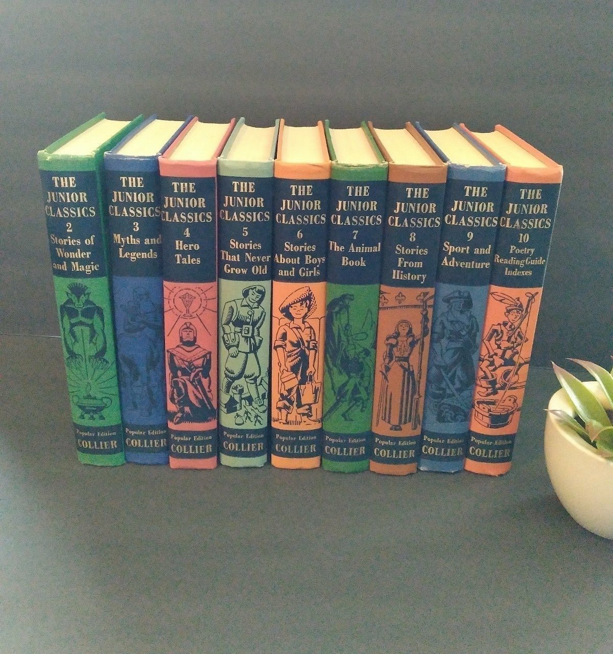 1954 The Young Folks Shelf Of Books Volumes 2,3,4,5,6,7,8,9,10